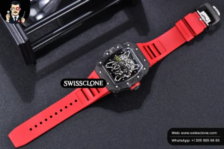 Richard Mille RM035 02 KVF Skeleton Dial Red on Red Rubber MIYOTA8215 High Resolution View