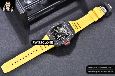 Richard Mille RM035 02 KVF Skeleton Dial Red on Yellow Rubber MIYOTA8215 High Resolution View