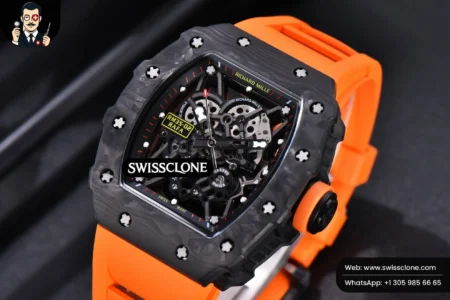 Richard Mille RM035 02 KVF Skeleton Dial Orange on Orange Rubber MIYOTA8215 High Resolution View