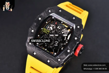 Richard Mille RM035 02 KVF Skeleton Dial Red on Yellow Rubber MIYOTA8215 High Resolution View