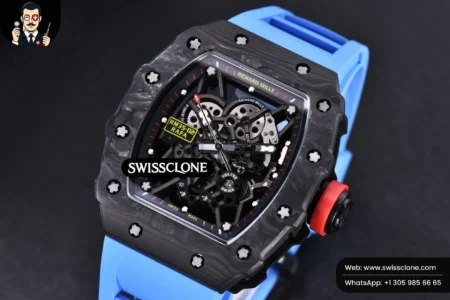 Richard Mille RM035 02 KVF Skeleton Dial Red on Blue Rubber MIYOTA8215 High Resolution View