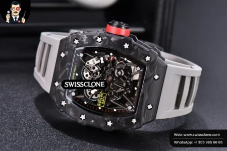 Richard Mille RM035 02 KVF Skeleton Dial Red on Gray Rubber MIYOTA8215 High Resolution View