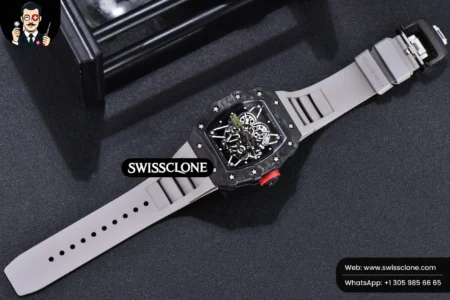 Richard Mille RM035 02 KVF Skeleton Dial Red on Gray Rubber MIYOTA8215 High Resolution View