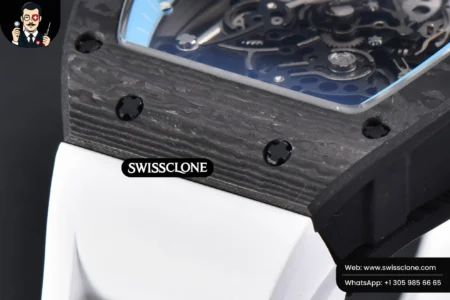 Richard Mille RM055 Real NTPT 42.7mm BBRF Blue Skeleton Dial White Rubber RMUL2 High Resolution View