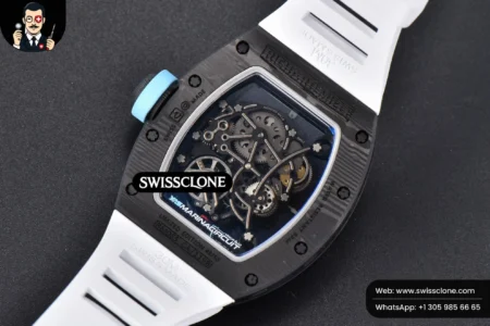 Richard Mille RM055 Real NTPT 42.7mm BBRF Blue Skeleton Dial White Rubber RMUL2 High Resolution View