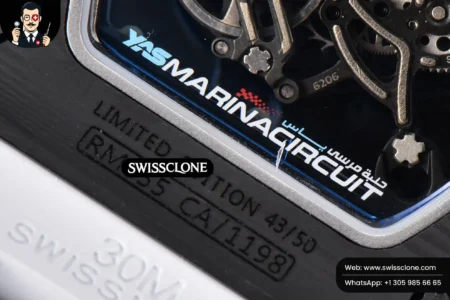 Richard Mille RM055 Real NTPT 42.7mm BBRF Blue Skeleton Dial White Rubber RMUL2 High Resolution View