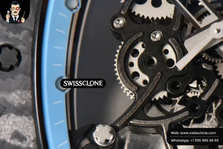 Richard Mille RM055 Real NTPT 42.7mm BBRF Blue Skeleton Dial White Rubber RMUL2 High Resolution View