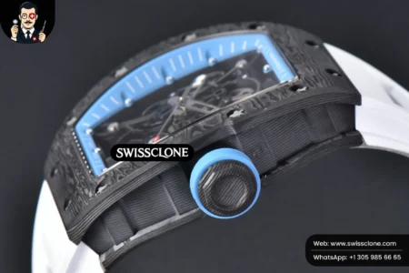 Richard Mille RM055 Real NTPT 42mm RMF Blue Skeleton Dial White Rubber RMUL2 High Resolution View