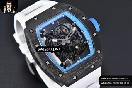 Richard Mille RM055 Real NTPT 42mm RMF Blue Skeleton Dial White Rubber RMUL2 High Resolution View