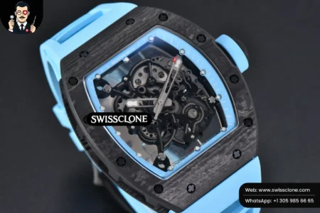 Richard Mille RM055 Real NTPT 42.7mm BBRF Blue Skeleton Dial Blue Rubber RMUL2 High Resolution View