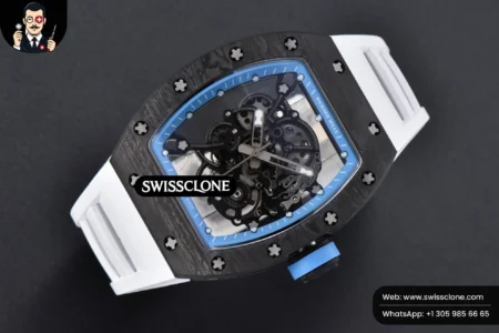 Richard Mille RM055 Real NTPT 42mm RMF Blue Skeleton Dial White Rubber RMUL2 High Resolution View