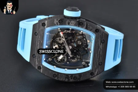 Richard Mille RM055 Real NTPT 42.7mm BBRF Blue Skeleton Dial Blue Rubber RMUL2 High Resolution View