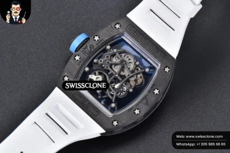 Richard Mille RM055 Real NTPT 42mm RMF Blue Skeleton Dial White Rubber RMUL2 High Resolution View