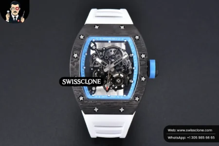 Richard Mille RM055 Real NTPT 42mm RMF Blue Skeleton Dial White Rubber RMUL2 High Resolution View