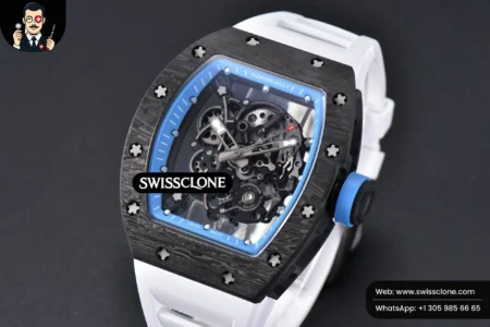 Richard Mille RM055 Real NTPT 42mm RMF Blue Skeleton Dial White Rubber RMUL2 High Resolution View