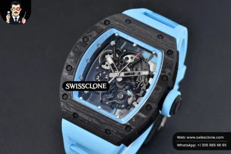 Richard Mille RM055 Real NTPT 42.7mm BBRF Blue Skeleton Dial Blue Rubber RMUL2 High Resolution View