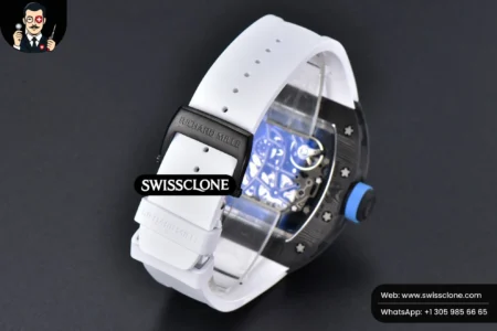 Richard Mille RM055 Real NTPT 42mm RMF Blue Skeleton Dial White Rubber RMUL2 High Resolution View