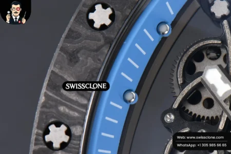 Richard Mille RM055 Real NTPT 42mm RMF Blue Skeleton Dial White Rubber RMUL2 High Resolution View