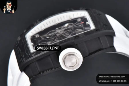 Richard Mille RM055 Real NTPT 42.7mm BBRF White Skeleton Dial White Rubber RMUL2 High Resolution View