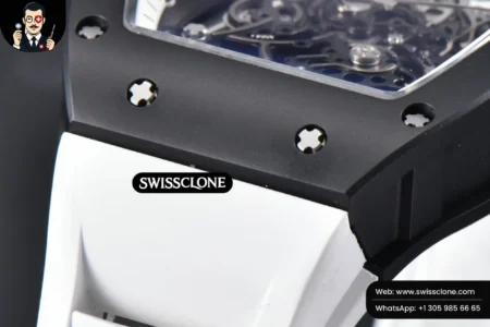 Richard Mille RM055 42.7mm BBRF Black NTPT White Skeleton Dial White Rubber RMUL2 High Resolution View