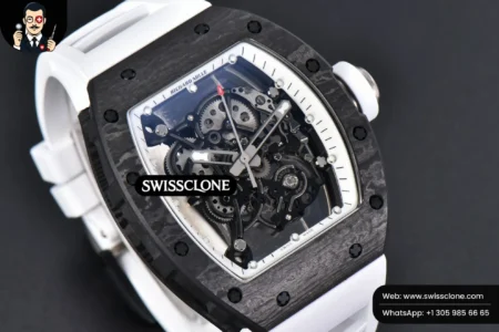 Richard Mille RM055 Real NTPT 42.7mm BBRF White Skeleton Dial White Rubber RMUL2 High Resolution View