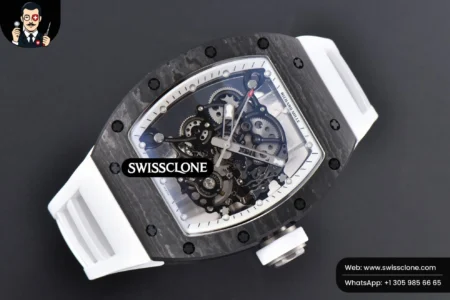 Richard Mille RM055 Real NTPT 42.7mm BBRF White Skeleton Dial White Rubber RMUL2 High Resolution View