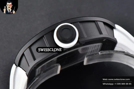 Richard Mille RM055 42.7mm BBRF Black NTPT White Skeleton Dial White Rubber RMUL2 High Resolution View