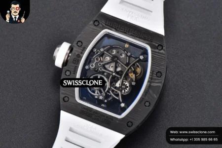 Richard Mille RM055 Real NTPT 42.7mm BBRF White Skeleton Dial White Rubber RMUL2 High Resolution View