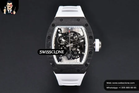 Richard Mille RM055 Real NTPT 42.7mm BBRF White Skeleton Dial White Rubber RMUL2 High Resolution View