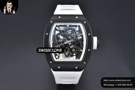 Richard Mille RM055 42.7mm BBRF Black NTPT White Skeleton Dial White Rubber RMUL2 High Resolution View