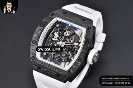 Richard Mille RM055 Real NTPT 42.7mm BBRF White Skeleton Dial White Rubber RMUL2 High Resolution View