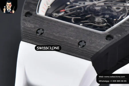 Richard Mille RM055 Real NTPT 42.7mm BBRF White Skeleton Dial Red Crown White Rubber RMUL2 High Resolution View