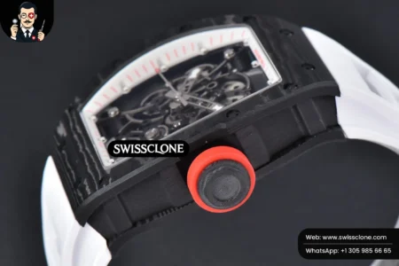 Richard Mille RM055 Real NTPT 42.7mm BBRF White Skeleton Dial Red Crown White Rubber RMUL2 High Resolution View