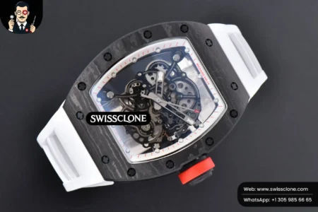 Richard Mille RM055 Real NTPT 42.7mm BBRF White Skeleton Dial Red Crown White Rubber RMUL2 High Resolution View