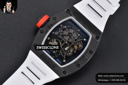 Richard Mille RM055 Real NTPT 42.7mm BBRF White Skeleton Dial Red Crown White Rubber RMUL2 High Resolution View