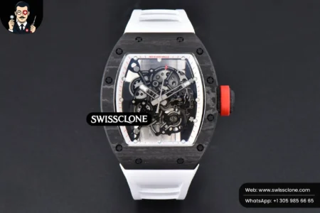 Richard Mille RM055 Real NTPT 42.7mm BBRF White Skeleton Dial Red Crown White Rubber RMUL2 High Resolution View