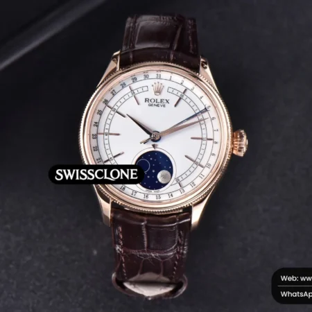 Rolex Cellini 50535 40mm Moonphase white dial KZF Asia 3195 Mod (ZF Factory) High Resolution View