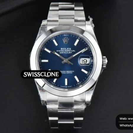 Rolex DateJust 41mm 126300 Smooth Bezel Blue Dial Oyster VS3235 High Resolution View