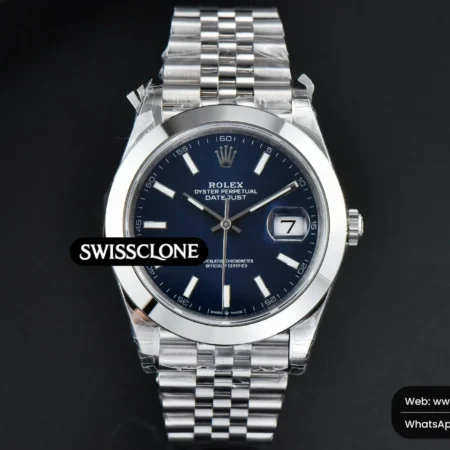 Rolex DateJust 41mm 126300 Smooth Bezel Blue Dial Jubilee VS3235 High Resolution View