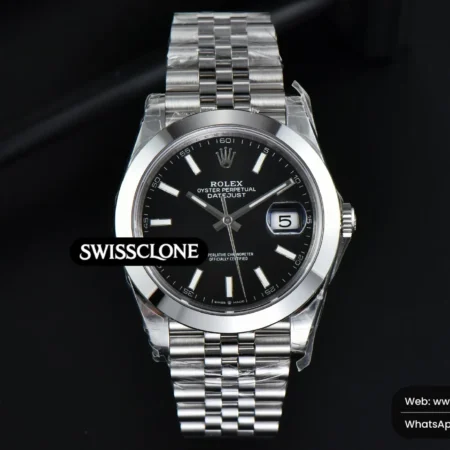 Rolex DateJust 41mm 126300 Smooth Bezel Black Dial Jubilee VS3235 High Resolution View