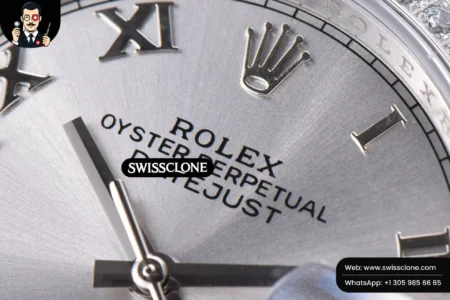 Rolex DateJust 36mm Silver Dial Diamond Roma Marker Diamond Bezel Oyster High Resolution View