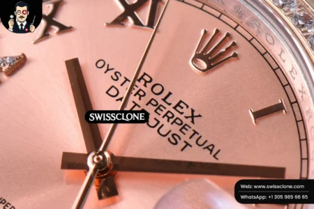 Rolex DateJust 36mm SS/RG Dial Diamond Roma Marker Diamond Bezel Oyster High Resolution View