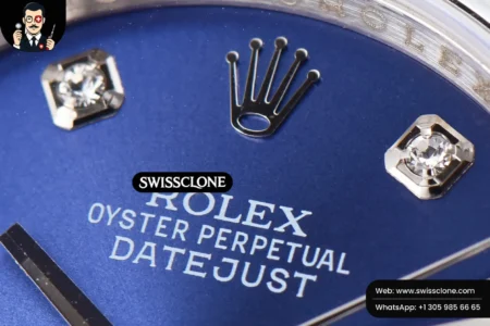 Rolex DateJust 36mm Smooth Bezel Blue Dial Diamond Marker Oyster VR3235 High Resolution View