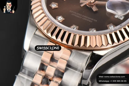 Rolex DateJust 28mm Ladies WF RG/SS Brown Dial Diamond Roma Marker Jubilee High Resolution View