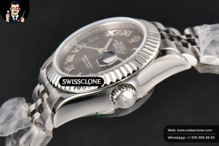 Rolex DateJust 28mm Ladies WF Gray Dial Roma Marker Jubilee High Resolution View