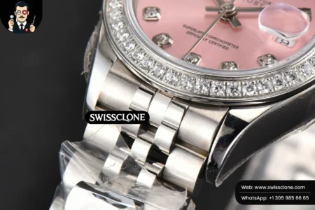 Rolex DateJust 28mm Ladies WF Diamond Pink Dial Diamond Marker Jubilee High Resolution View