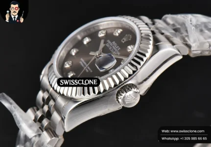 Rolex DateJust 28mm Ladies WF Gray Dial Diamond Marker Jubilee High Resolution View