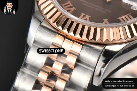 Rolex DateJust 28mm Ladies WF RG/SS Brown Dial Roma Marker Jubilee High Resolution View