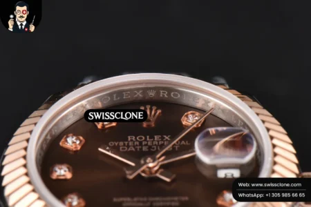 Rolex DateJust 28mm Ladies WF RG/SS Brown Dial Diamond Marker Jubilee High Resolution View