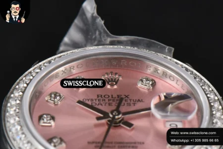Rolex DateJust 28mm Ladies WF Diamond Pink Dial Diamond Marker Jubilee High Resolution View
